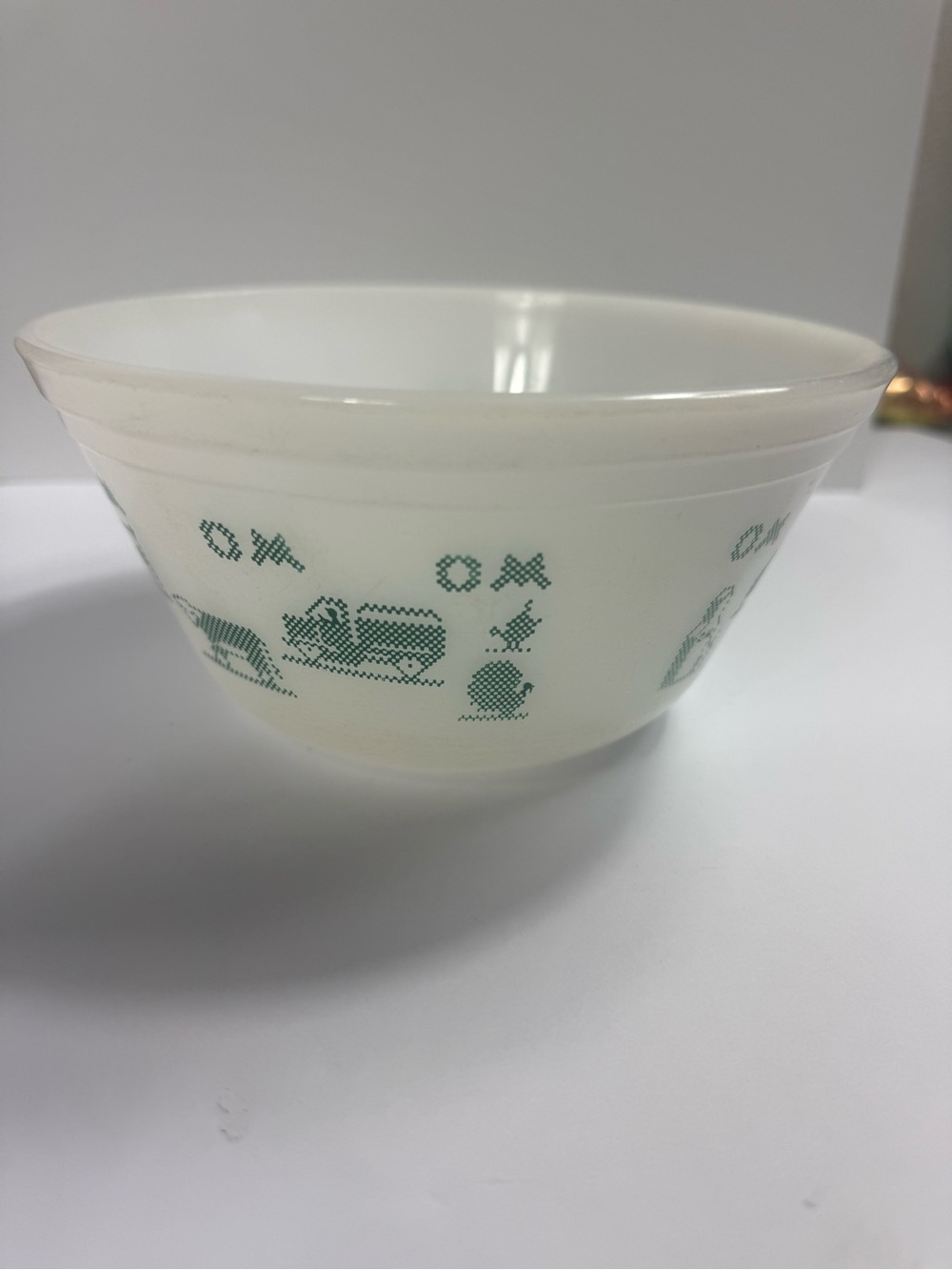 Vintage Rare 1950's  Federal Glass O&M Elevator w/Farm Scenes 7"